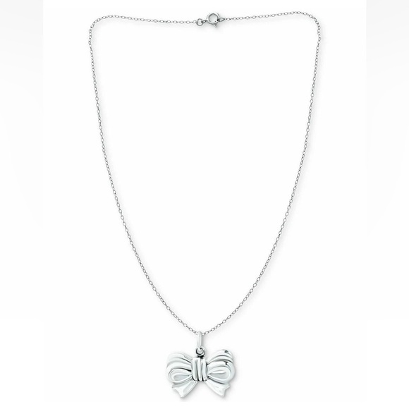 Bow 925 Sterling Silver Giani Bernini Bow 18" Necklace MADE IN ITALY - Picture 2 of 5